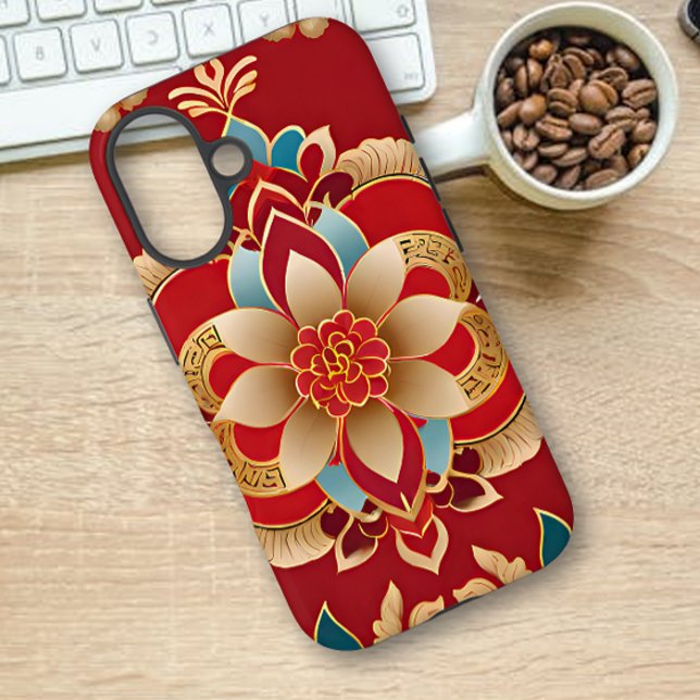 Coques Case-Mate iPhone Fleurs d'or orientales Nouvel An chinois (Créateur téléchargé)