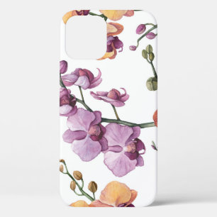 Case-Mate iPhone Case Fleurs d'orchidées aquarelles, motif sans soudure.