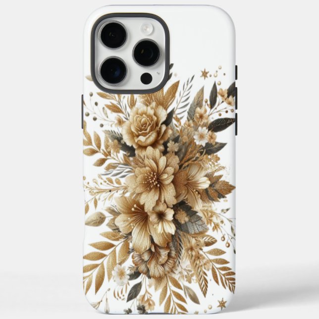 Coques Case-Mate iPhone fleurs dorées (Verso)