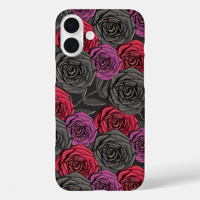 Coques Case-Mate iPhone FLEURS éffrayantes DE HALLOWEEN ROUGE ET PURPLE GO (Verso)
