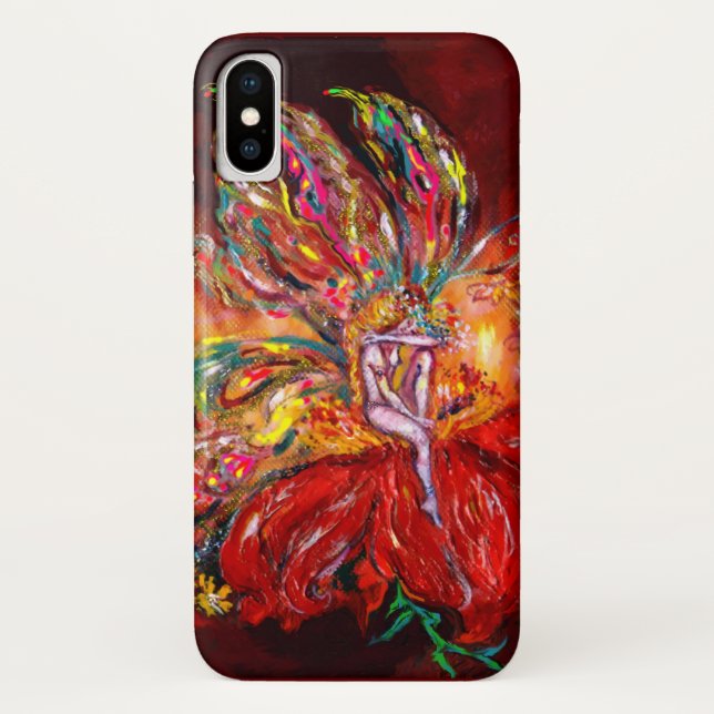 Coques Case-Mate iPhone FLEURS EN Imaginaire ROUGE (Dos)