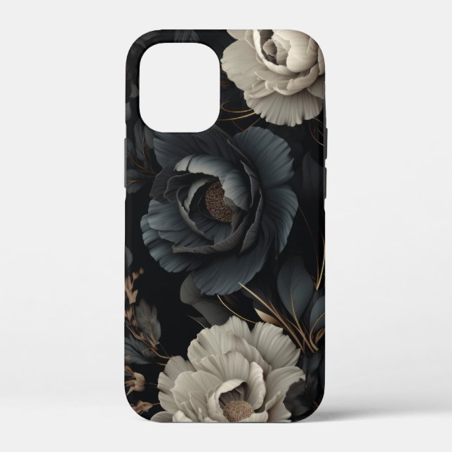 Coques Case-Mate iPhone Fleurs en noir et blanc (Verso)