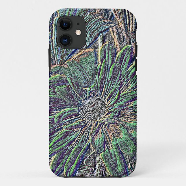Coques Case-Mate iPhone Fleurs en relief avec couleur (Dos)