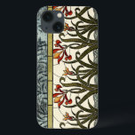Etui iPhone 13 Fleurs en verre souillé avec la frontière bronzage<br><div class="desc">Un beau morceau en verre souillé,  elle comporte l'horticulture hors de l'eau stylisée au fond et un résumé de feuille au dessus. Un achat merveilleusement bel qui ferait un cadeau extraordinaire !</div>