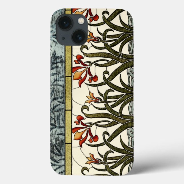 Coques Case-Mate iPhone Fleurs en verre souillé avec la frontière bronzage (Verso)