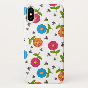 Etui iPhone Case-Mate Fleurs et abeilles souriantes
