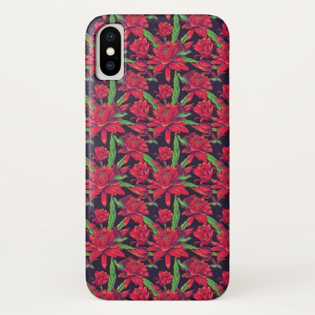 Coques Case-Mate iPhone Fleurs et colibris (Dos)