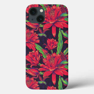 iPhone 13 Case Fleurs et colibris