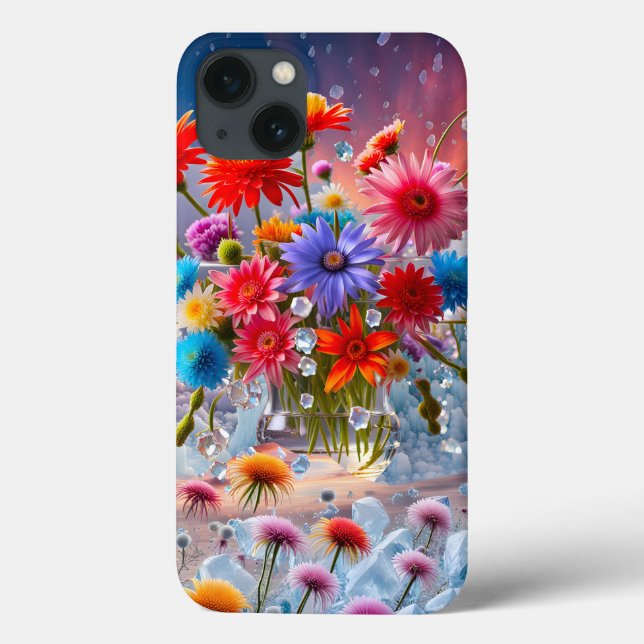 Coques Case-Mate iPhone Fleurs et cristaux de glace (Verso)