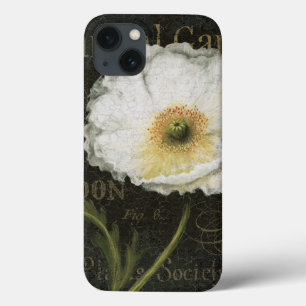 iPhone 13 Coque Fleurs et feuille blancs