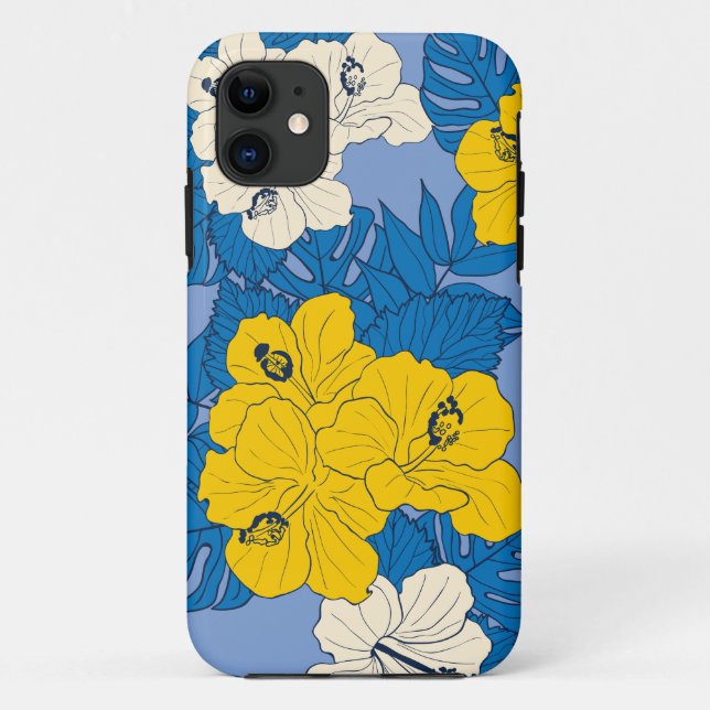 Coques Case-Mate iPhone Fleurs et feuilles d'hibiscus   (Dos)