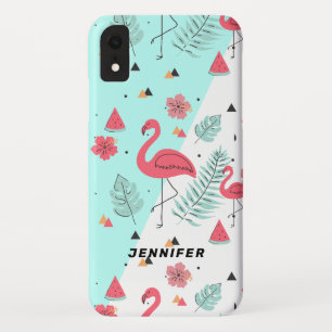 Case-Mate iPhone Case Fleurs et feuilles tropicaux flamands roses