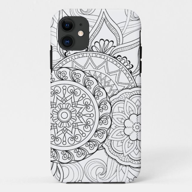 Coques Case-Mate iPhone Fleurs et mandalas de griffonnage (Dos)