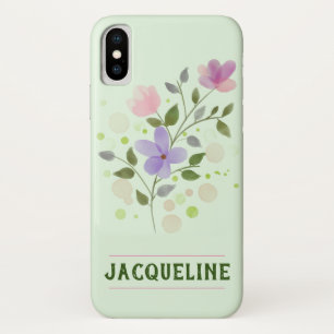 Case-Mate iPhone Case Fleurs et nom personnalisé Jacqueline
