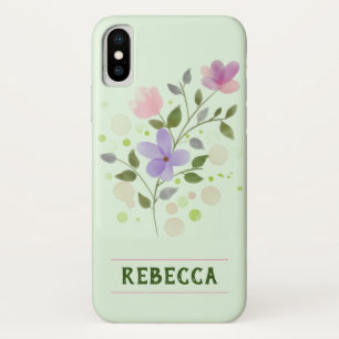 Case-Mate iPhone Case Fleurs et nom personnalisé Rebecca
