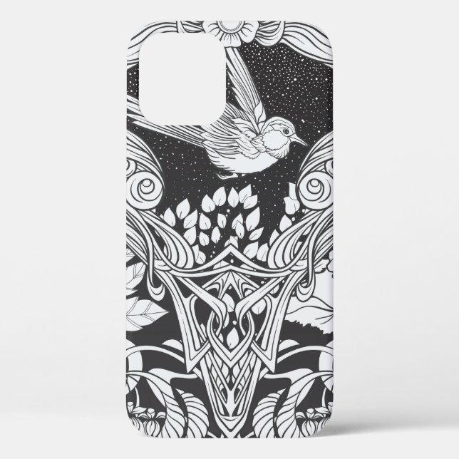 Coques Case-Mate iPhone Fleurs et oiseau dans un style Art nouveau sans co (Verso)