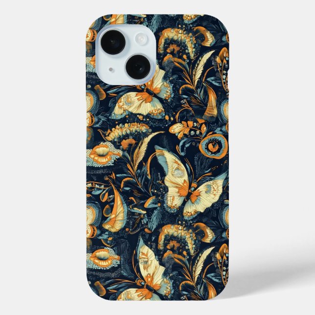 Coques Case-Mate iPhone Fleurs et papillons Abstrait Motif (Verso)