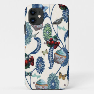Coques Pour iPhone Fleurs et petits gâteaux bleus
