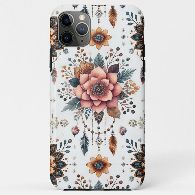 Coques Case-Mate iPhone Fleurs et Plumes (Dos)