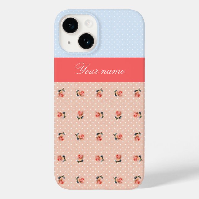 Coques Case-Mate iPhone Fleurs et pois rétro (Verso)
