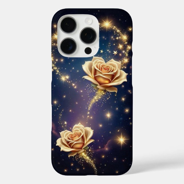 Coques Case-Mate iPhone Fleurs étincelantes d'or (Verso)