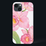 Coques Pour iPhone Fleurs exotiques roses d'aquarelle<br><div class="desc">L'aquarelle exotique rose fleurit l'artiste : Tim OToole</div>