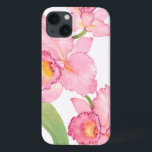 Coques Pour iPhone Fleurs exotiques roses d'aquarelle<br><div class="desc">L'aquarelle exotique rose fleurit l'artiste : Tim OToole</div>