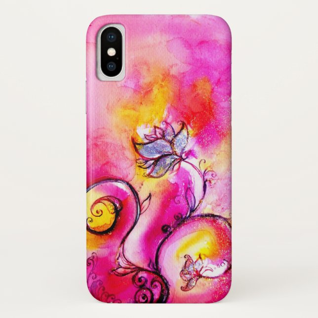 Coques Case-Mate iPhone FLEURS FANTAISISTES rose jaune violet (Dos)