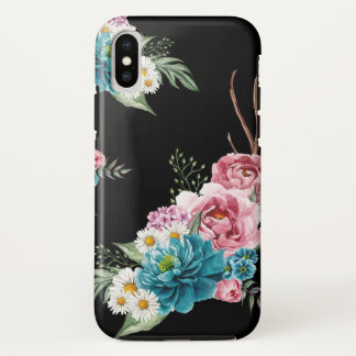Case-Mate iPhone Case Fleurs florales noires vintages de cas