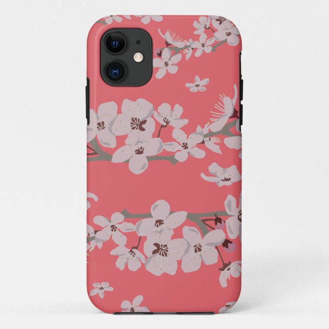 Coques Case-Mate iPhone Fleurs flottantes de fleurs de cerisiers (Dos)