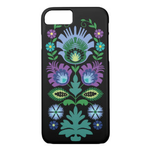 Case-Mate iPhone Case Fleurs folkloriques polonaises bleu clair