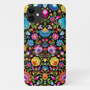 Case-Mate iPhone Case Fleurs folkloriques Wycinanki noir