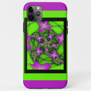 Case-Mate iPhone Case Fleurs fractales abstraites modernes néon rose ver