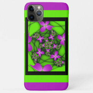 Case-Mate iPhone Case Fleurs fractales abstraites modernes néon rose ver