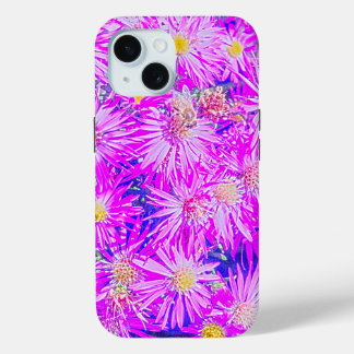 Coque Case-Mate iPhone Fleurs Fuchsia Sur Fond Bleu