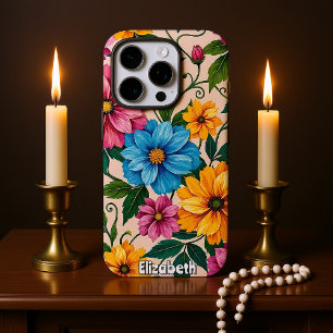 Coque iPhone 16 Pro Fleurs gaies : Un Design Floral Coloré