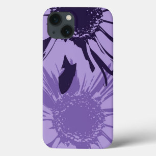 iPhone 13 Case Fleurs Gerbera violettes
