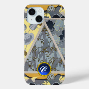 COQUE Case-Mate iPhone FLEURS GRIS JAUNES BLEU, BOUTTERFLIES FLEURIES