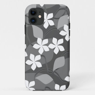 Coque Case-Mate Pour iPhone Fleurs grises et blanches. Modèle floral
