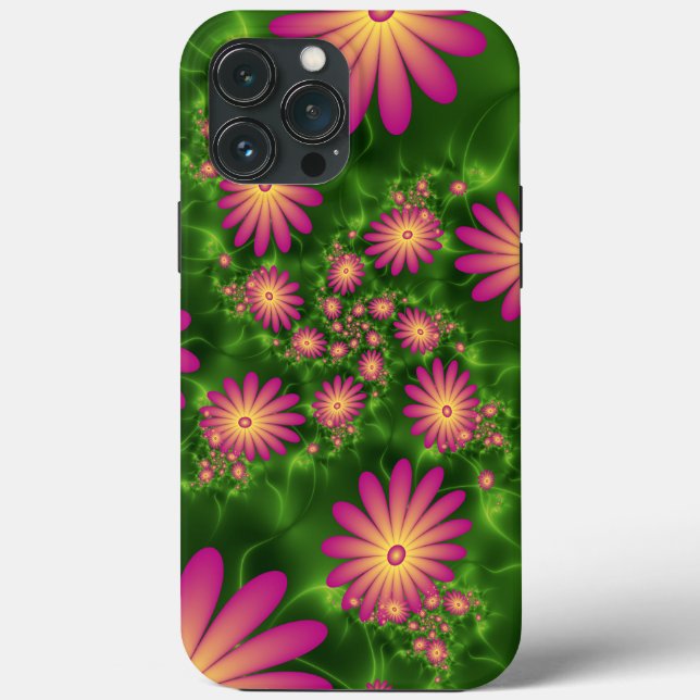 Coques Case-Mate iPhone Fleurs Imaginaires roses Art Fractal Abstrait mode (Verso)