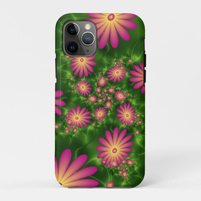 Coques Case-Mate iPhone Fleurs Imaginaires roses Art Fractal Abstrait mode (Dos)
