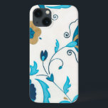 iPhone 13 Case Fleurs Indigo dorées avec Arrière - plan blanc<br><div class="desc">Une Erica J. Vess originale,  dorée fleurs d'indigo reposent sur un arrière - plan blanc. Un tableau simple et subtil que tout le monde aimerait recevoir en cadeau!</div>