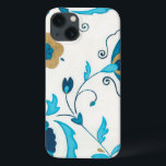Coque Case-Mate iPhone Fleurs Indigo dorées avec Arrière - plan blanc<br><div class="desc">Une Erica J. Vess originale,  dorée fleurs d'indigo reposent sur un arrière - plan blanc. Un tableau simple et subtil que tout le monde aimerait recevoir en cadeau!</div>