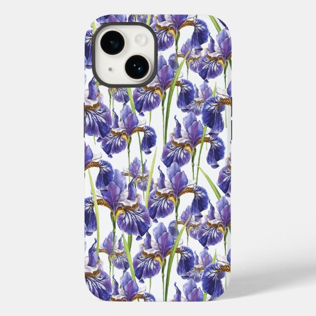 Coques Case-Mate iPhone Fleurs Iris Violettes (Verso)