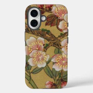 Coques iPhone 16 Fleurs Japonaises Asiatiques Fleur de Cerisier Vin