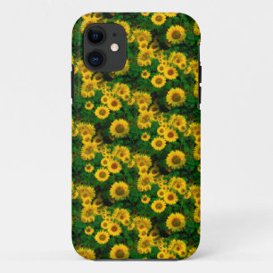 Coque iPhone 11 fleurs jaunes