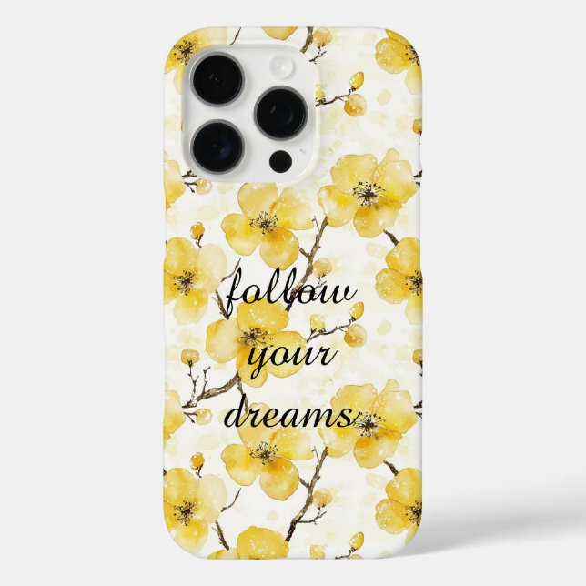 Coques Case-Mate iPhone Fleurs jaunes d'or (Verso)