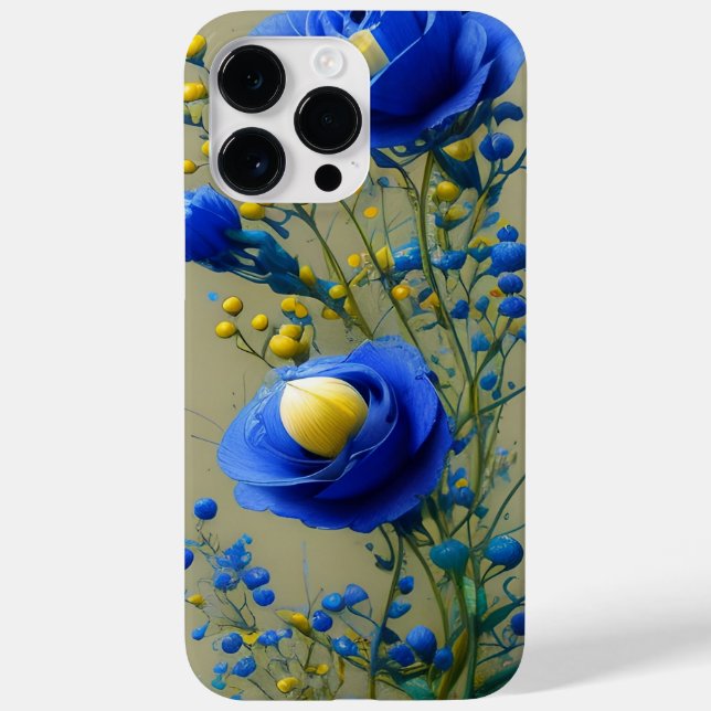 COQUES Case-Mate iPhone FLEURS JAUNES ET BLEUES EN COULEUR D'EAU (Verso)