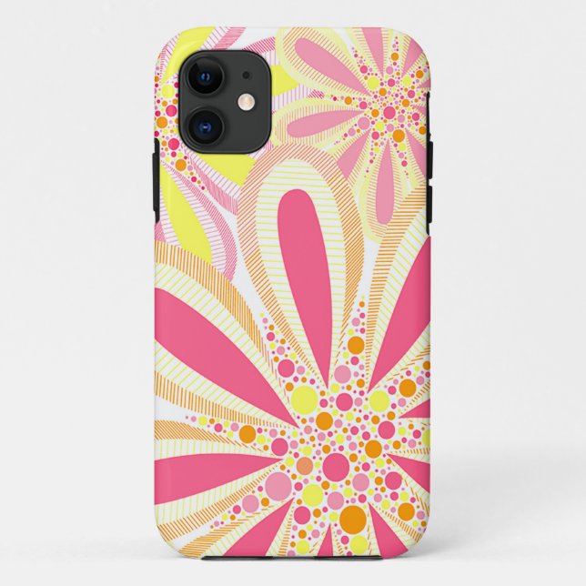 Coques Case-Mate iPhone Fleurs jaunes et roses (Dos)
