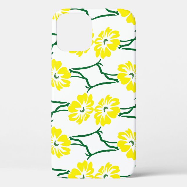 Coques Case-Mate iPhone Fleurs Jaunes : Motif sans couture illustré (Verso)